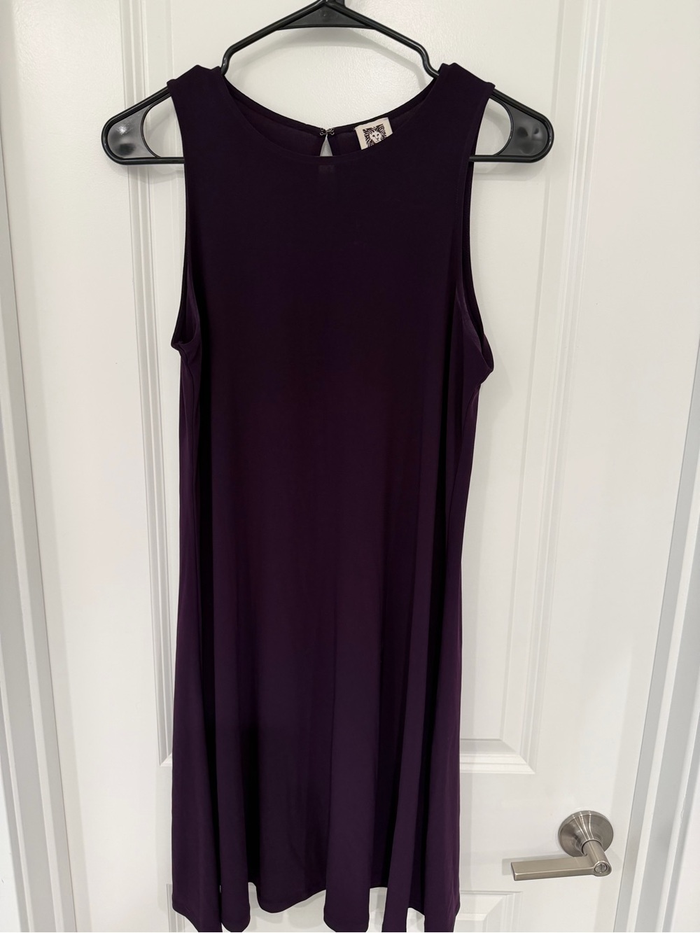 Anne Klein Dark Purple Sleeveless Mini Dress